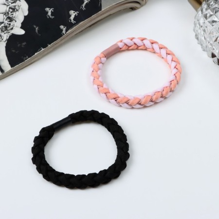 Hair elastic band "Mahrushka Elite" weaving bright braid volume, 5 cm, mix-1