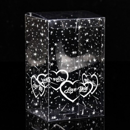 Folding box from PVC Love You, 11 x 11 x 18 cm