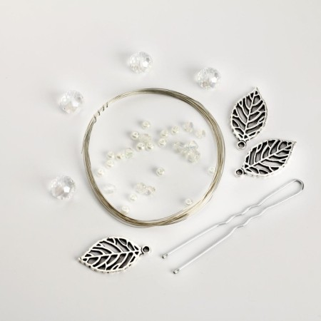 Set for creativity. Wedding hairpin "Snowthrough shine"-4