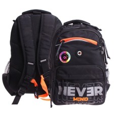 Youth backpack, 39 x 28 x 19 cm, ergonomic back, laptop department, Grizzly 354, black/orange RB-354-4_2