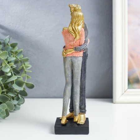 Polystone souvenir "A couple in love - tenderness, in sweaters" 6x5.7x21.5 cm-3