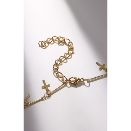 Metallica chocker crosses, color gold, l = 30 cm-3
