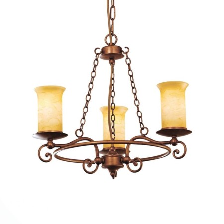 Suspended EVOLUCE lamp. SL122.303.03. Ancora. 3x60 watts, E14, 47x47x40 cm, brown color
