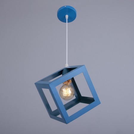 Lamp Bayerlux suspension Bayerlux "square" 1x40W E27 blue 16x16x18-116 cm-1
