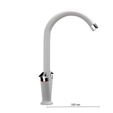 Kitchen mixer Ulgran U011-341, two-wound, ultra-white color