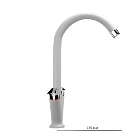 Kitchen mixer Ulgran U011-341, two-wound, ultra-white color
