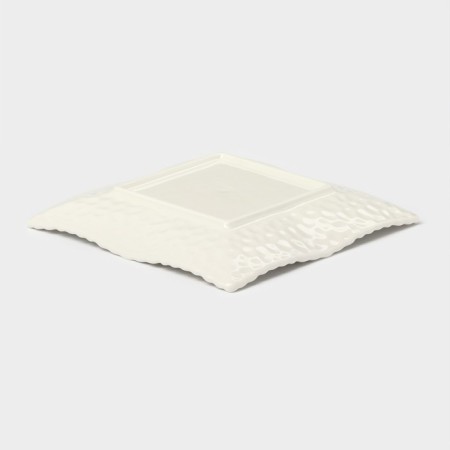 Pillage Ceramic square "airiness", d = 15 cm, white color-2