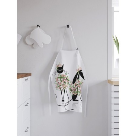 Apron of a kitchen with a photo print "Flower pets", adjustable, size OS-1