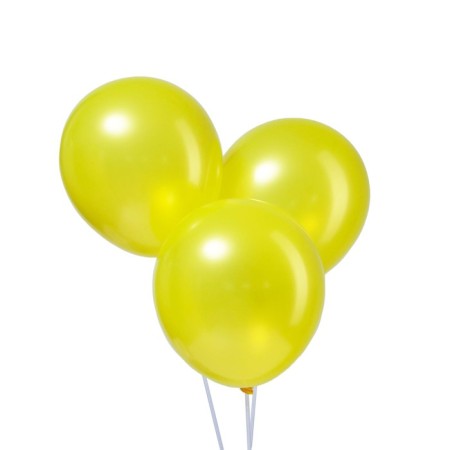 Latex ball 12 ", metal, set 100 pcs., Yellow color