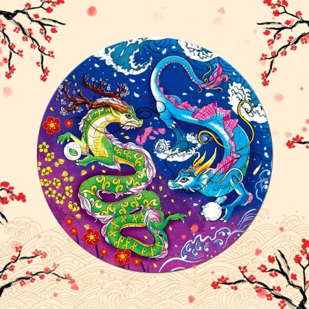 Round luminous puzzle "couple of dragons", 170 parts-4