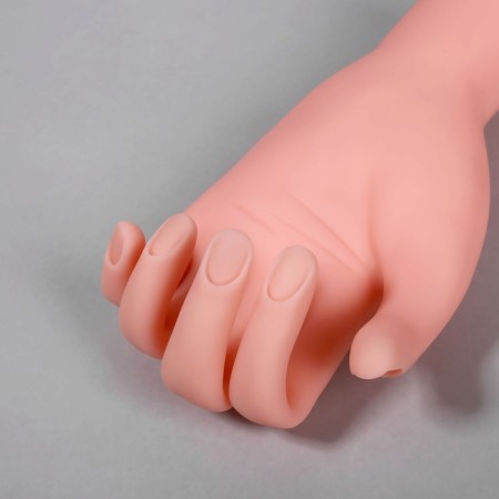 Training hand for manicure, with bending fingers, in a cardboard box, beige color-5