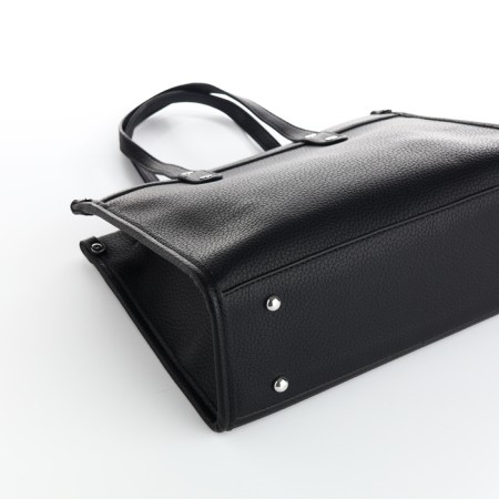 Women's bag with lightning, textura, average size, black color-6