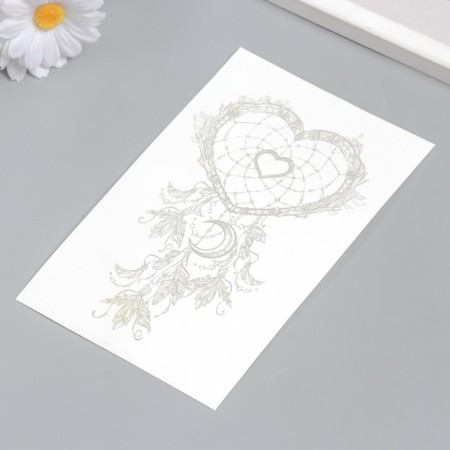 Tattoo on the body Blue "Dream Catcher - Heart" 18x11 cm-2