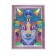 Diamond mosaic with partial filling and uniform rhinestones on the wolf frame, 30 x 40 cm