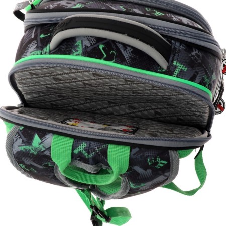 Frame backpack 36 x 28 x 11 cm, Across 198, filling: bag, gray/green ACR22-198-1-9
