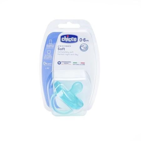 Silicone orthodontic dummy Physio Soft, from 0 to 6 months., Blue color-1