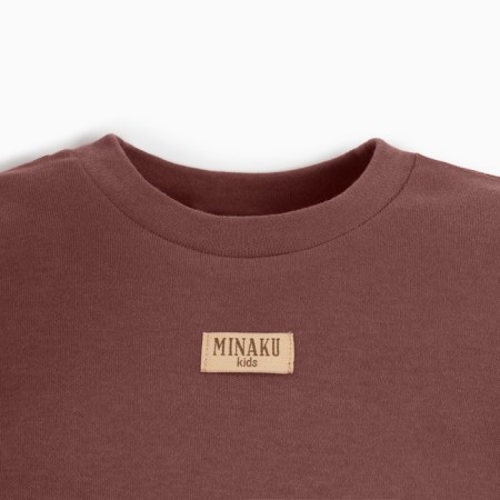 Kidsa (sweatshirt, shorts) minku, brown color, height 86-92 cm-7