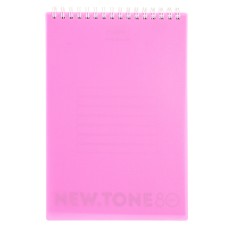 Блокнот А5 80л кл на гребне NEWtone PASTEL ПИОН, пласт обл, бл 80 г/м2
