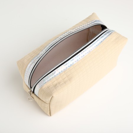 Lightning cosmetic bag, beige color-2