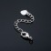 Castle Carabin Rater 10 mm "heart" with an extension cm 4 cm, silver color
