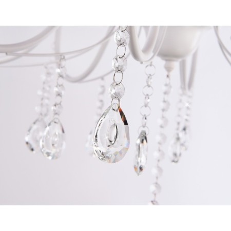 Suspended chandelier with lampshade and crystal Ambrella Light, Modern, TR4605, 8XE27, white color-5