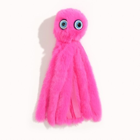 A toy for cats "octopus" from artificial fur, up to 19 cm, fuchsia-3