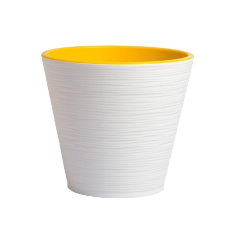 Plastic pot Live-In-Green with the “cone” tab, d = 14.5 cm, 1.3 l, white color