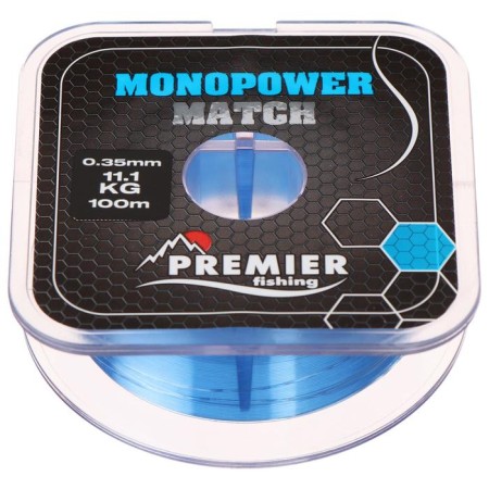 Premier Fishing Monopower Match, diameter 0.35 mm, test 11.1 kg, 100 m, blue