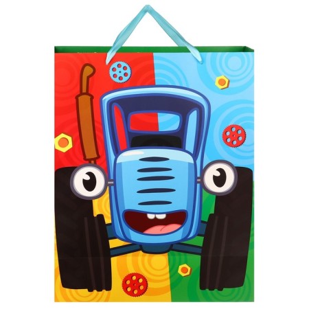 Gift package, 40x49x19 cm, packaging, blue tractor-3