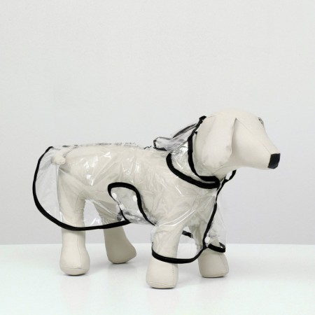 Dog raincoat, size S (DS 22, OG 35-38, Osh 36 cm), black-1