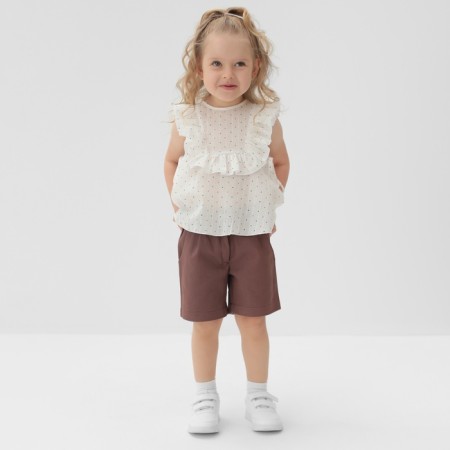 Blouse for Minaku girl, white color, height 116 cm-1