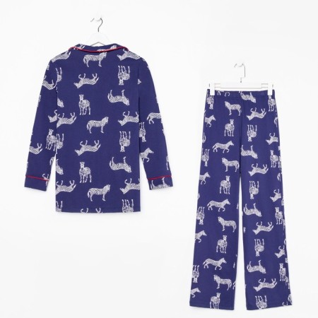 Female pajamas (shirt and trousers) KAFTAN Zebra size 40-42, Blue color-8
