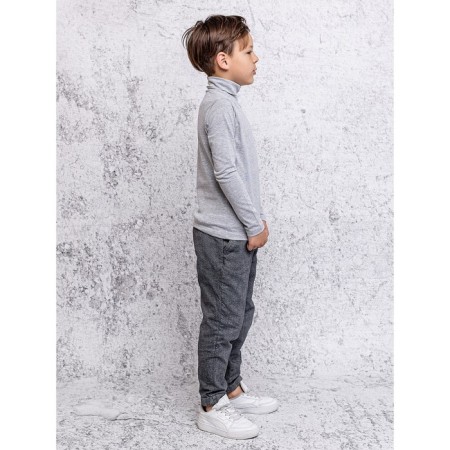 Batik turtleneck for a boy, height 140 cm, color gray melange-3