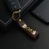 Leather keychain for a car key, strap, genuine leather, brown, boss