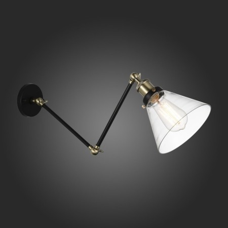 Sconces st. SL237.401.01. Evoluto. 1x40 watts, E27, 20x20 cm, black color, bronze-2