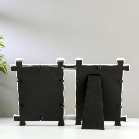 Photo frame plastic in 2 photos 10x15 cm "Bamboo" white 20.5x31x2 cm-3