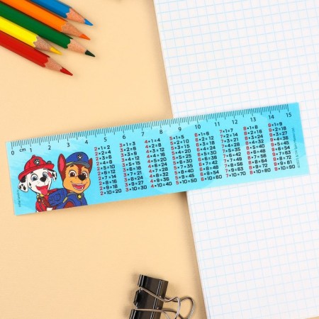Line 15 cm, plastic, bookmark, with reference material, flexible "puppy patrol"-2