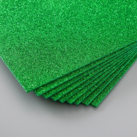 Foamiran glitter 2 mm, 20x30 cm, green-2