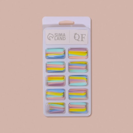 Pastele colors, 100 pcs, a ballerin form, in a container, multi -colored nails.-8