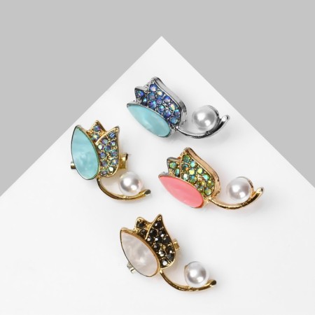Brooch "Tulip" Pearl Garden, Mix color (indivisible FAS. 12pcs, price per pcs)