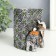 Souvenir Polystone Pencil "Elephant and Elephant in Popone with Flower" Silver 8.5x9x11.5 cm
