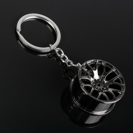 Cartage keychain, disk, metal, dark chrome-2