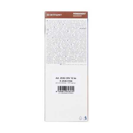Permanent marker 2.0 mm centropen 2536, line 1 mm, red color, light -resistant-4