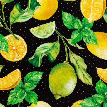 Apron kitchen "lemons" 70x60 cm, 100% cotton, reps 210 g/m2-3