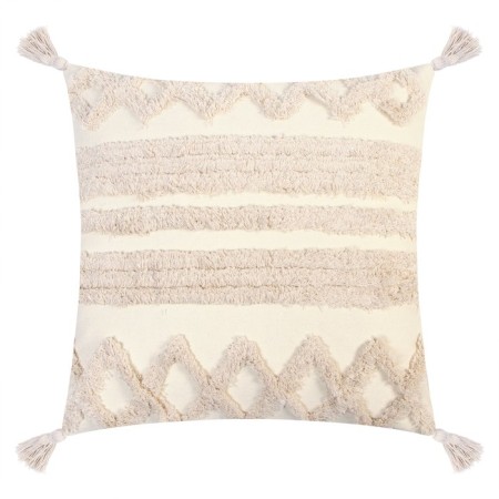 Decorative pillowcase "Ethel" BOHO, 45x45 cm, milk color, 100% cotton