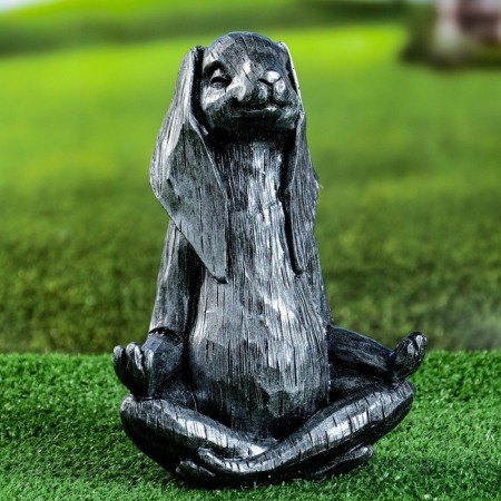 Figure "Hare Yoga" 26x19x11sm, silver-7