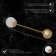 Pin "Magic Ball", 7.7 cm, white color in gold