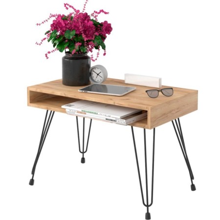 Coffee table loverpool 75x40x53 cm, oak craf gold, black-2