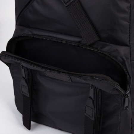 A backpack with a zipper, "saxi", outer pocket, black color-5