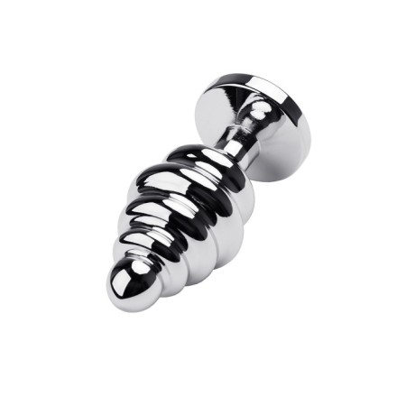 Anal plug Metal by toyfa, silver, ruby, 7 cm, d = 3 cm-2
